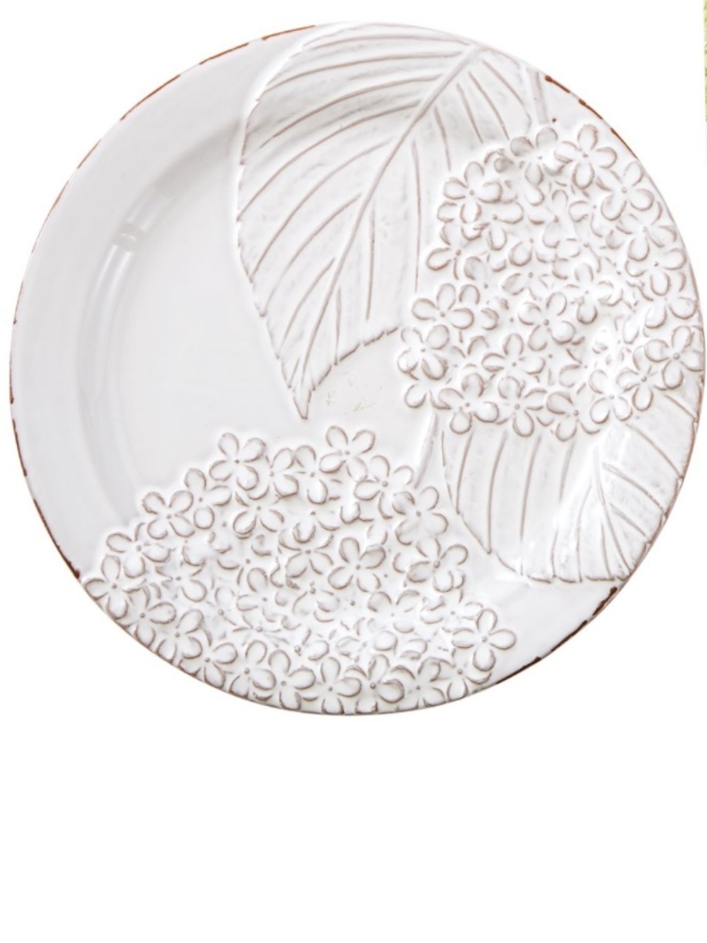 Mud Pie Hydrangea Dessert/Salad Cheese White Plate